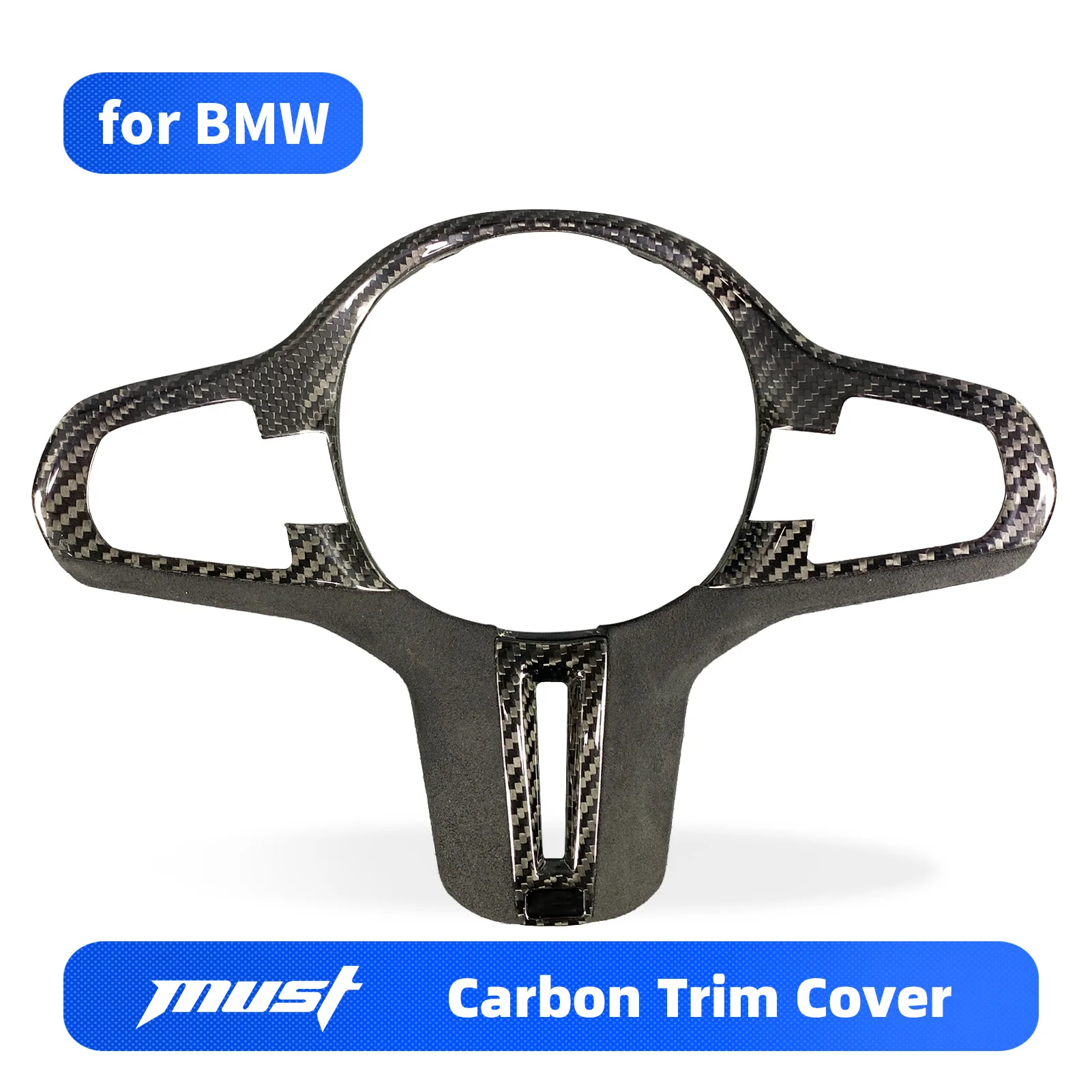 

for BMW Steering Wheel Trim Cover Carbon Fiber Replacement Interior Upgrade Compatible ID6 System G01 G02 G30 F90 X3 X4