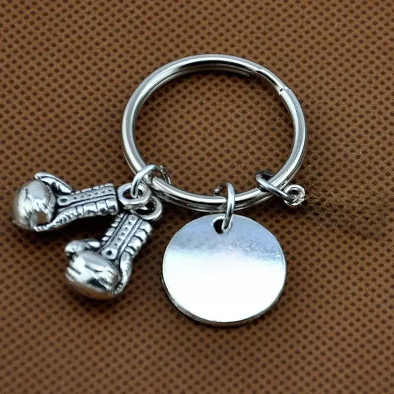 Ne jamais abandonner des gants de boxe 26 lettres inspirantes Boxer cadeau porte-clés porte-clés