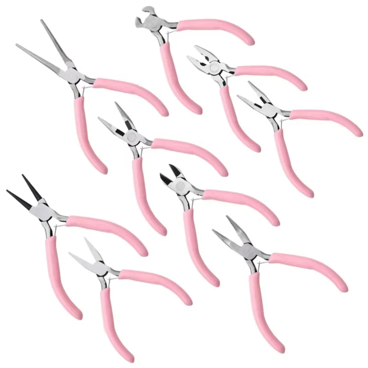 Pince à bijoux antidérapante avec poignée de couleur rose, Kit d'outils et d'équipement pour la fabrication de bijoux, couture