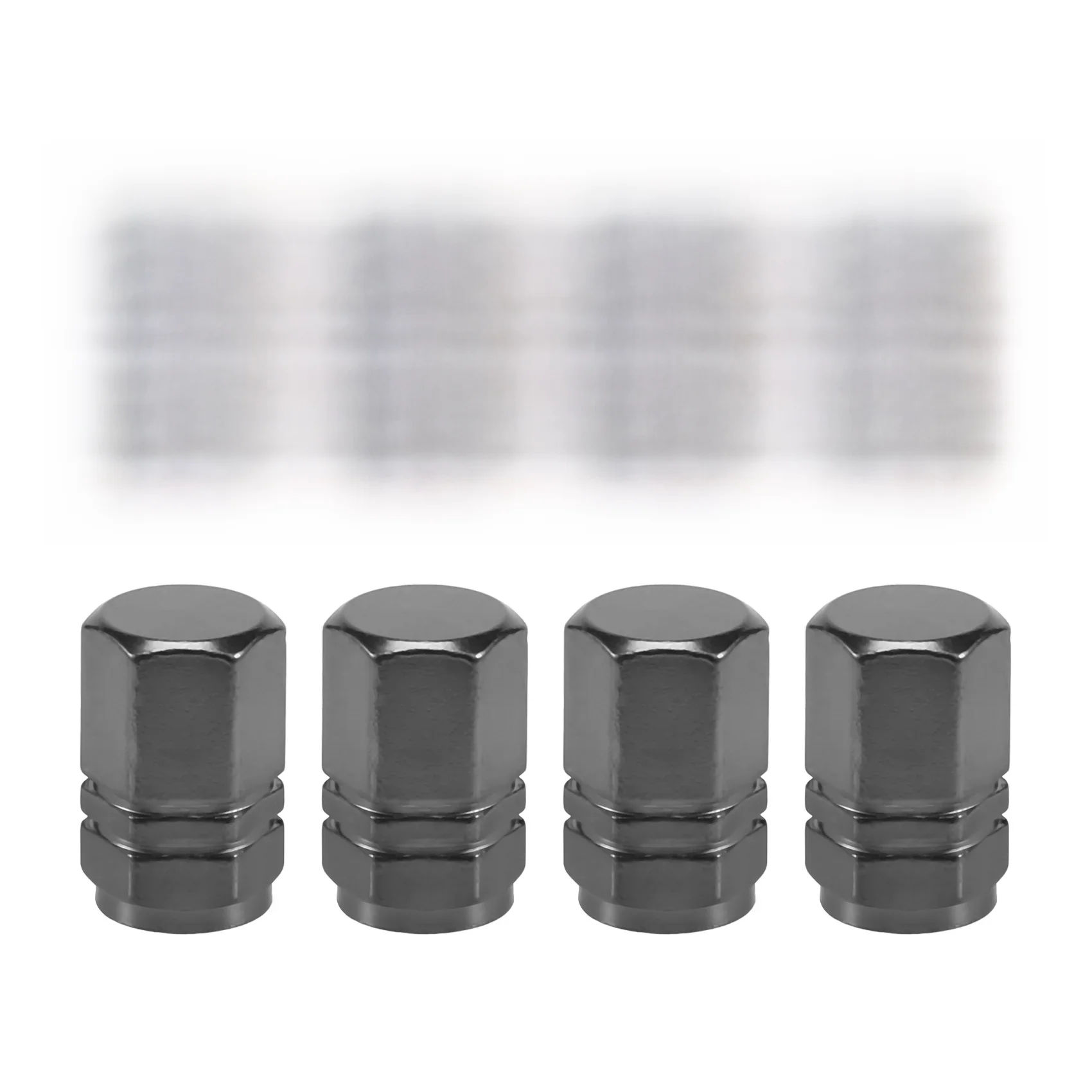 8 Pieces Tire Stem Valve Caps Wheel Valve Covers Car Dustproof Tire Cap, Hexagon Shape Titanium Gray