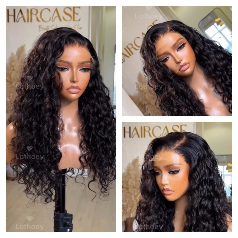 360/كامل الدانتيل الباروكات شعر الإنسان شفاف كامل الرباط الباروكات قبل قطعها ابيض عقدة 180% الكثافة شعر بشري مجعد عميق شعر مستعار