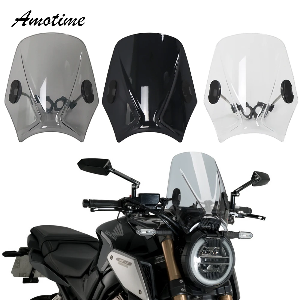 Motorcycles Custom Compact Sport Wind Deflector Retro Windshield  Universal For KAWASAKI SUZUKI YAMAHA HONDA BMW DUCATI  ZONTES