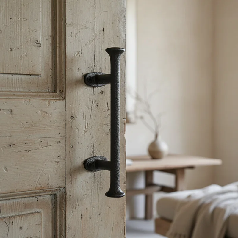 Door Handle Cast Iron Gate Handle Barn Door Pull Handle Durability Rustic Easy to Install Sturdy Versatile Heavy Duty Decorative