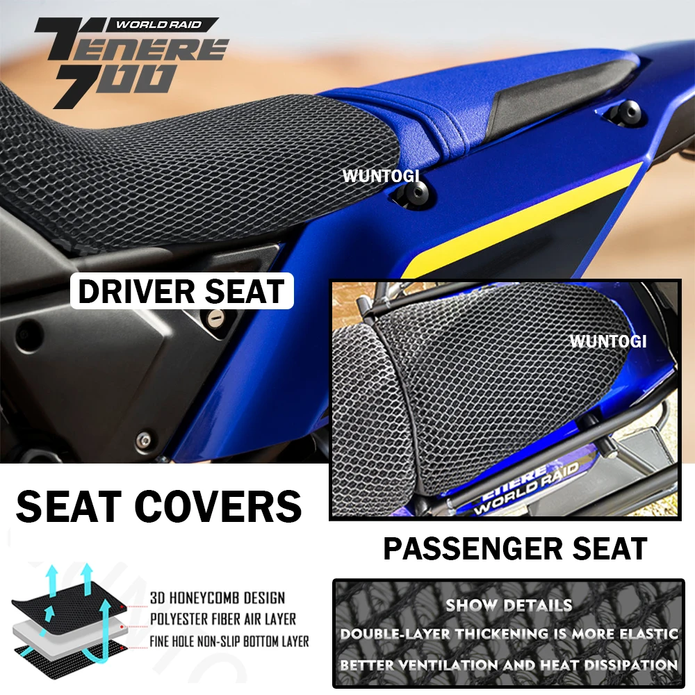 

New Tenere 700 World Raid Accessories Seat Covers For Yamaha Tenere 700 World Raid 2022 T700 T7 Seat Protect Cushion Seat Cover