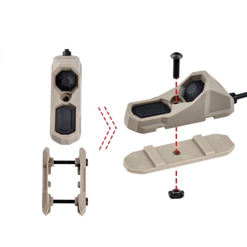 WADSN-linterna táctica M300 M600 con interruptor de presión de doble función, compatible con m-lok Keymod, accesorio para Airsoft de caza de riel de 20mm