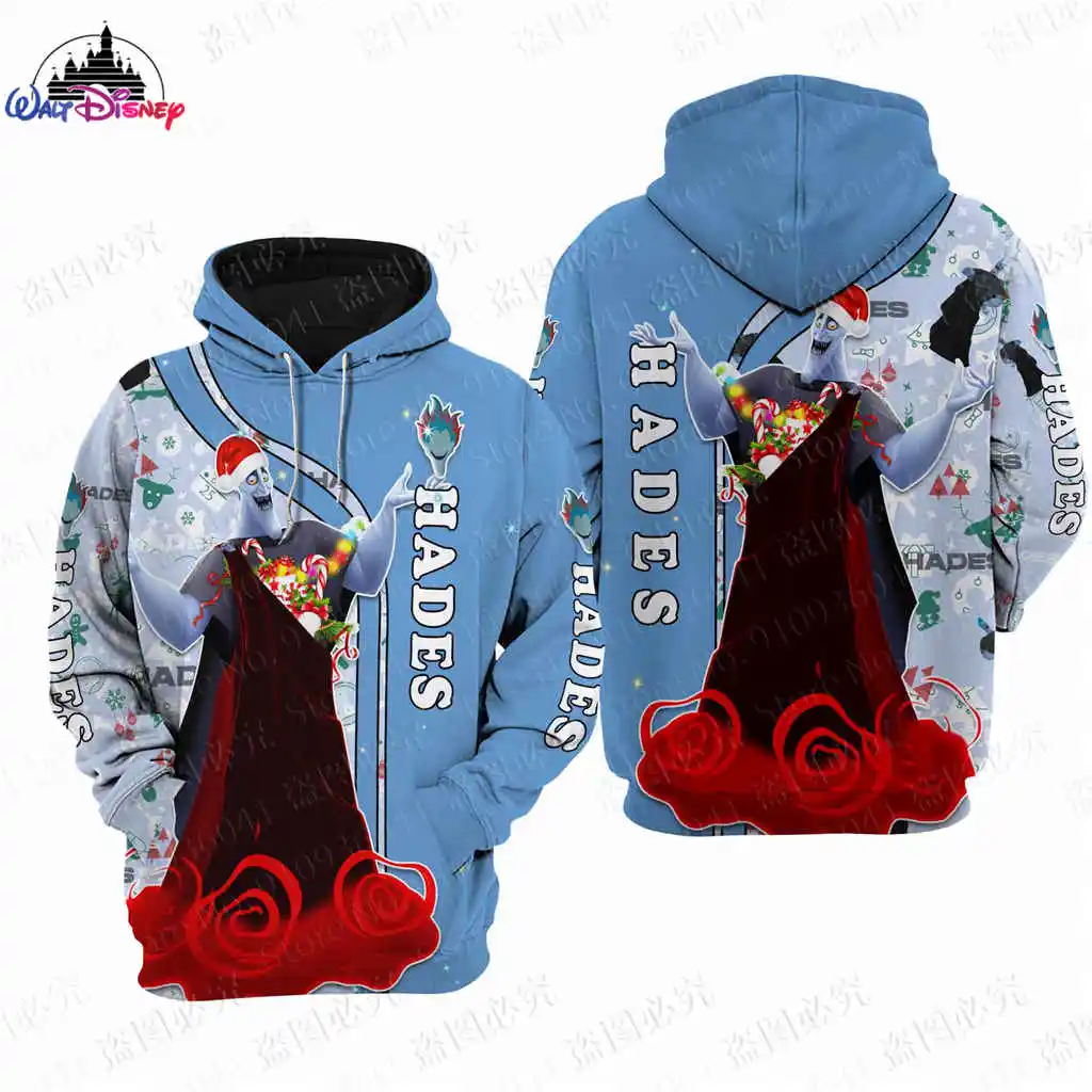 Hades dieney Villains Christmas men women 3D Print High quality Fleece Zipper/ Hoodies parent-child Pullover Tops