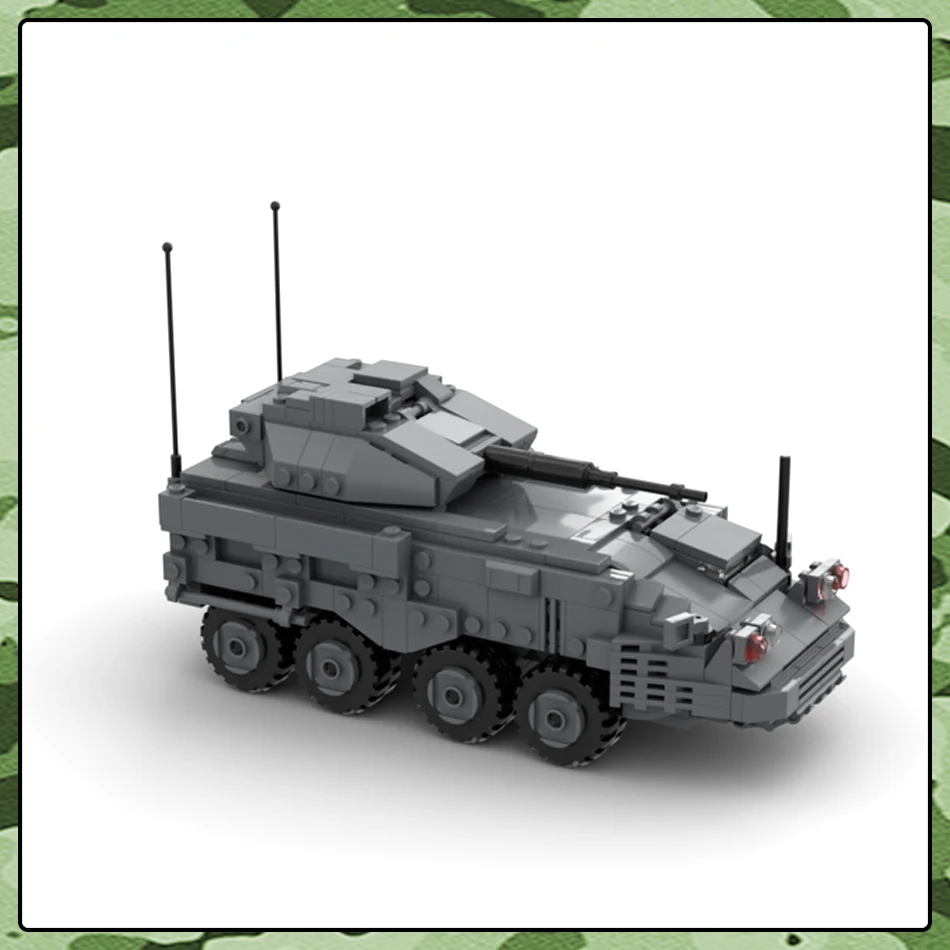 Military Series MOC Bricks M126 Stryker Infantry Armored Vehicle Building Block  Model DIY Kids Toys Hobbies Birthday Gifts