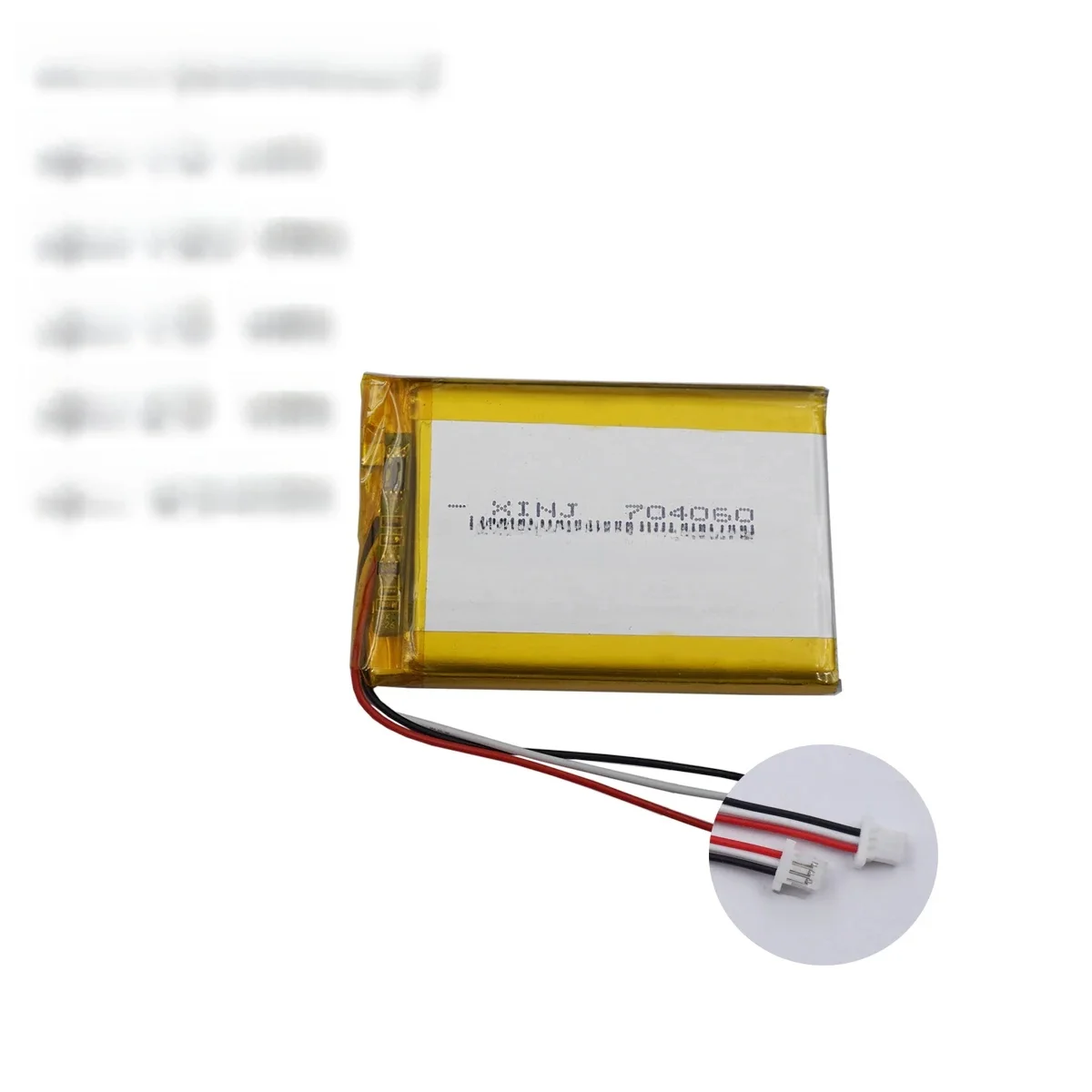 3.7V 2000mAh 7.4Wh Rechargeable Li-polymer Li Lithium Battery 704060 JST 3Pin 1.0 1.25 1.5 2.54 Connector 3-Wires Thermistor