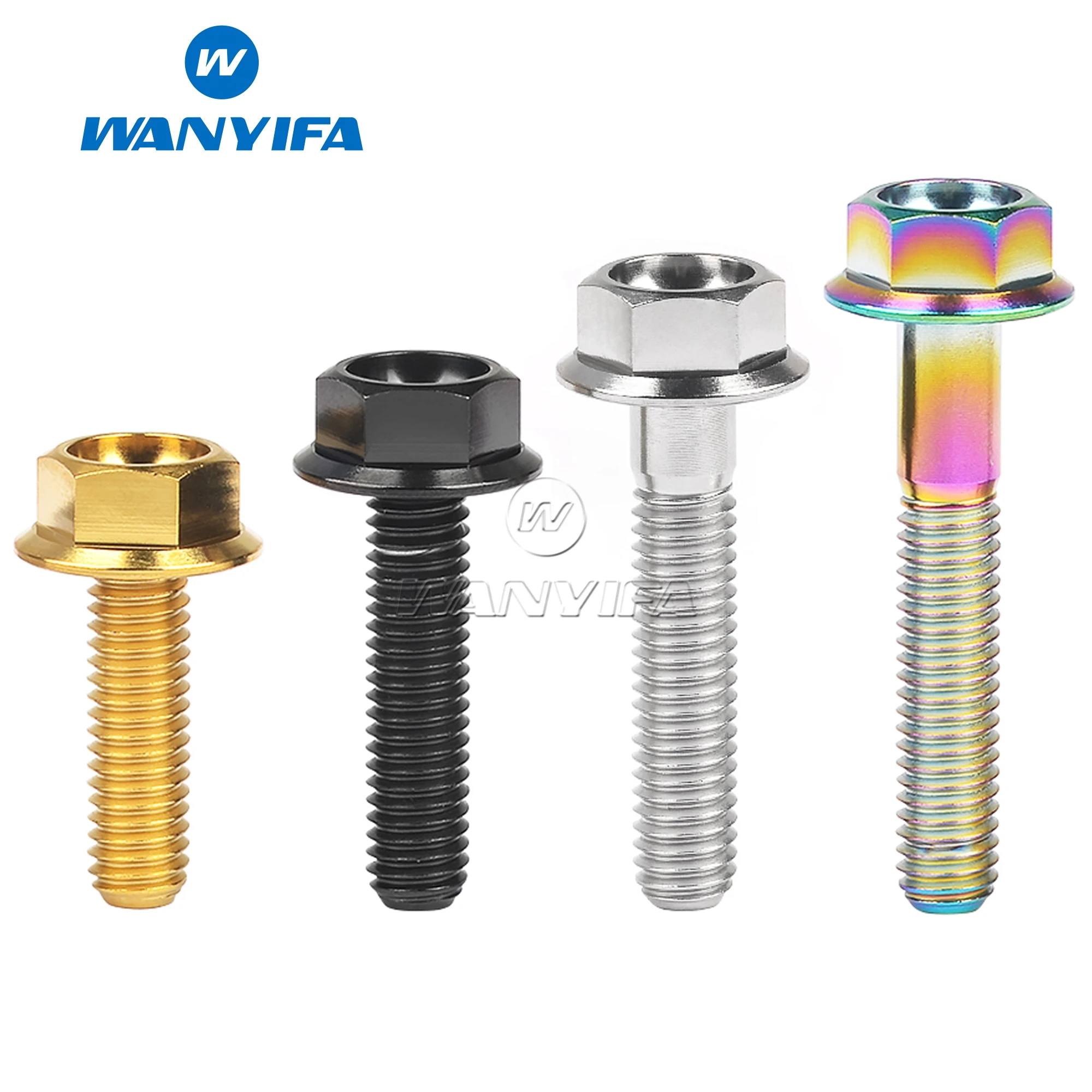 

Wanyifa Titanium Bolt M6x10/15/20/25/30/35mm Flange Hex Head Ti Screws for Motorcycle Retrofit