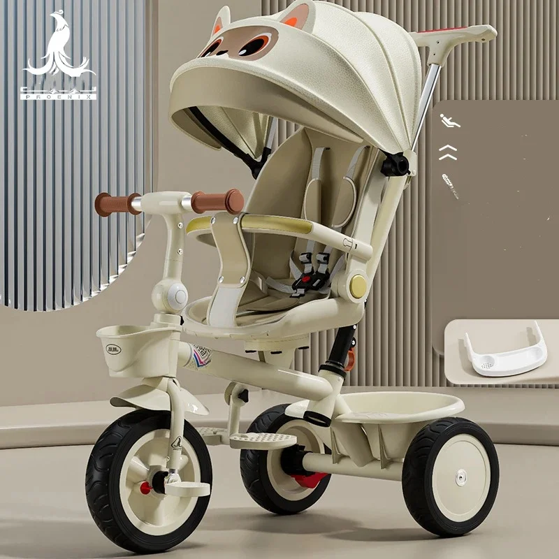 AliExpress NONE Baby Stroller Children's Tricycle Can Lie Down in Both Directions Large Baby Stroller Pusher Baby Bike Foldable Baby Bike