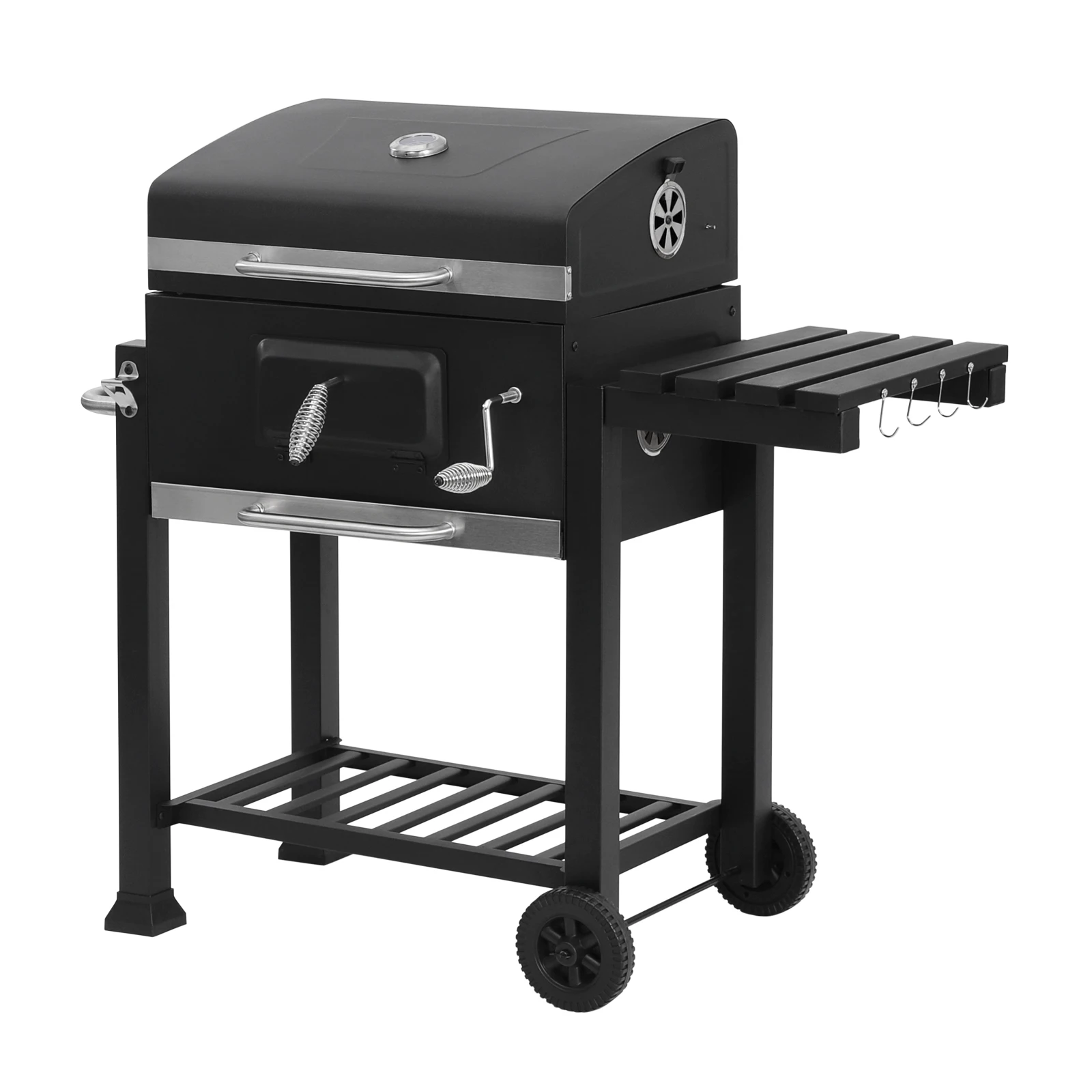 WOLTU-Parrilla de carbón para barbacoa, soporte de altura ajustable con ruedas, 113x45,5x100cm, para jardín, Camping y Picnic