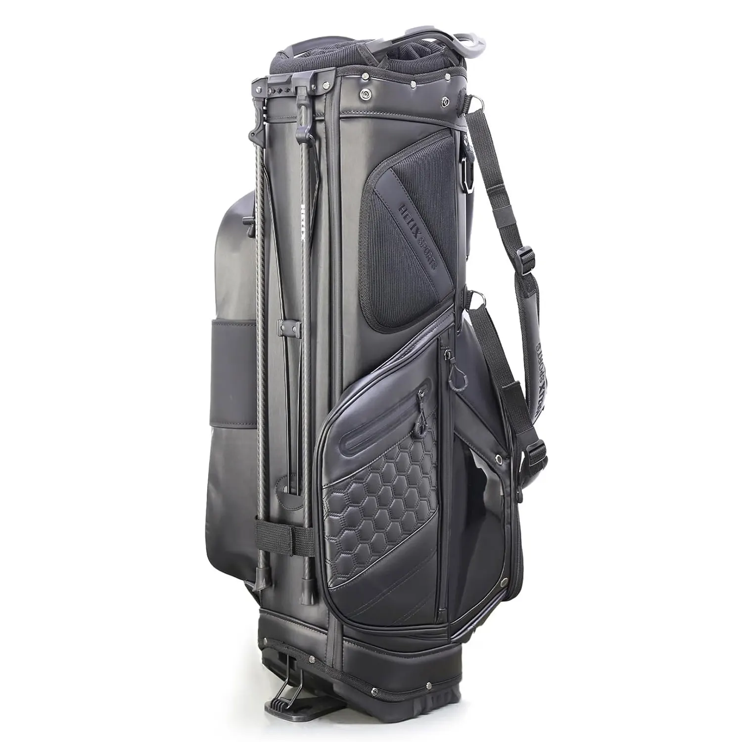 HELIX Lightweight 14 Way Full Length Dividers PU Leather Golf Stand Bag for Men Easy to Clean