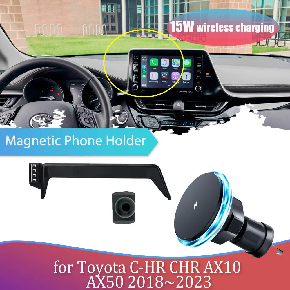 

Car Phone Holder for Toyota C-HR CHR AX10 AX50 2018~2023 2019 Magnetic GPS Clip Support Base Wireless Charging Accessorie iPhone