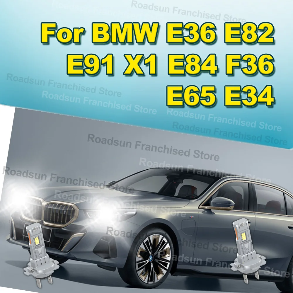 

2x High Low Beam Lamp H7 1:1 Size Bulbs 30000LM For BMW E36 E82 E91 X1 E84 F36 E65 E34