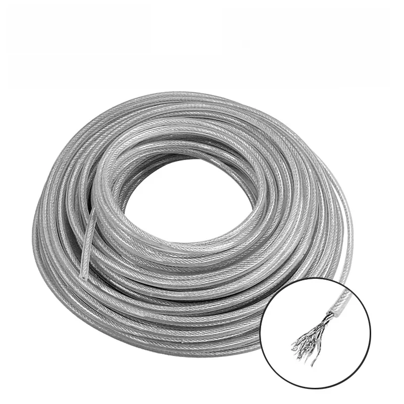 LUSQI 2mm/2,4mm/2,7mm/3mm*5m/10m/15m Stahl Draht Nylon Gras Trimmer Linie Runde Freischneider