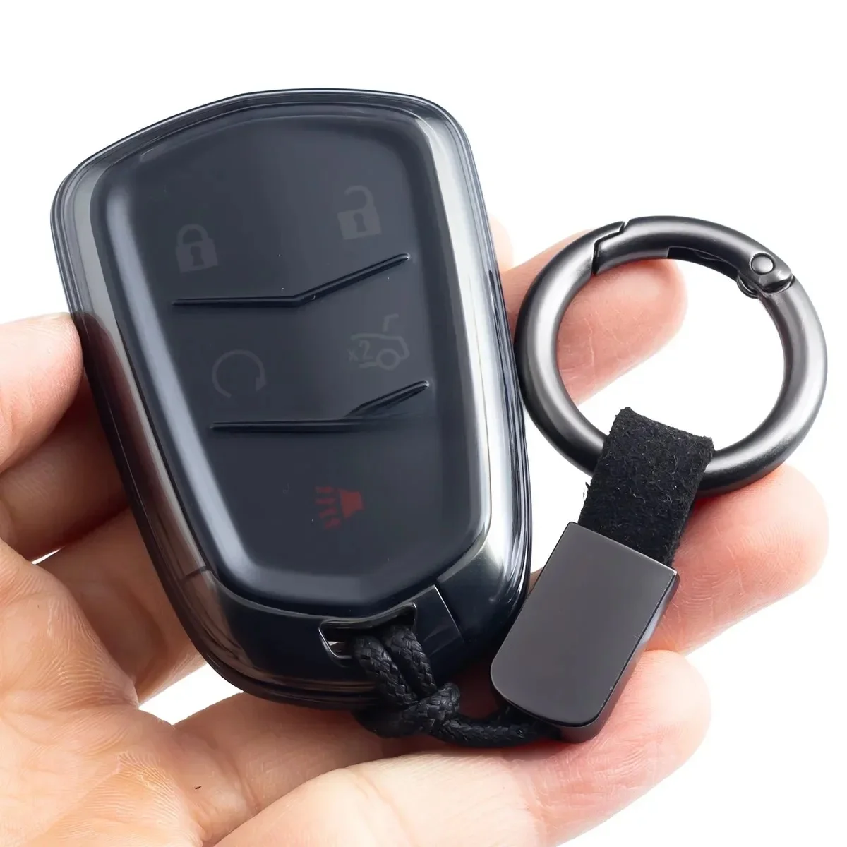 Black Transparent Car Key Fob Case Cover Keychain For Cadillac XT4 XT5 XT6 CT6 Escalade ATS/ATS-V CTS/CTS-V XTS SRX Acessories