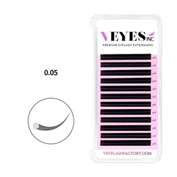 Veyes Inc Individual Eyelash Extensions Faux Mink Lashes 0.05mm Veyelash Professionals Classic Soft Natural Lash Bulk Wholesale