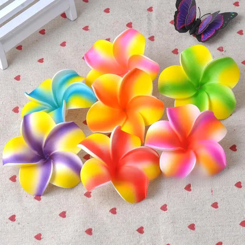 30 sztuk Plumeria hawajska pianka Frangipani sztuczne kwiat dla Wedding Party Decoration 7cm CP0312 — zdjęcie 2
