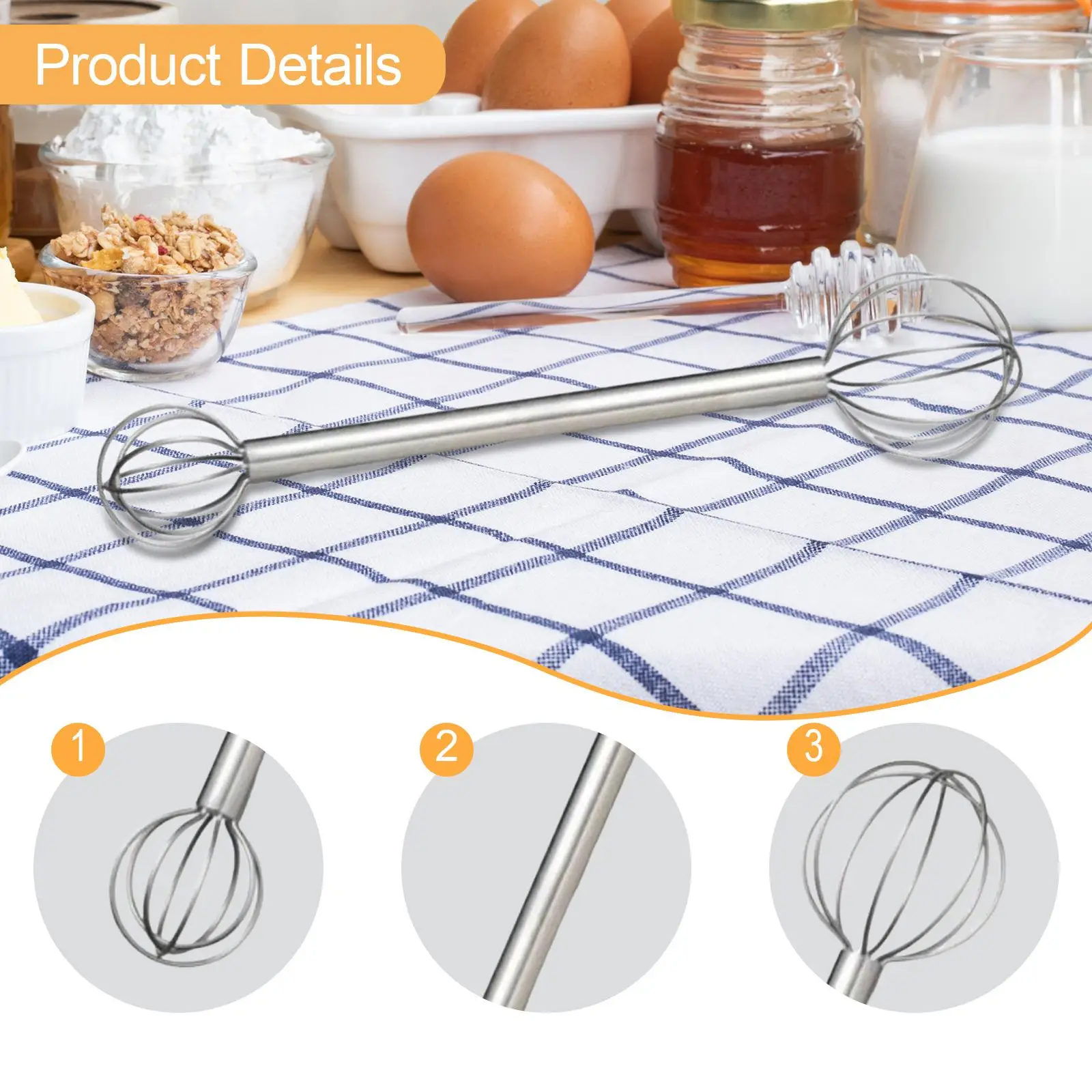 Batidor medidor portátil para cocinar, batidor práctico multiusos fácil de limpiar para huevos, salsa de miso, sopa, aderezos para ensalada