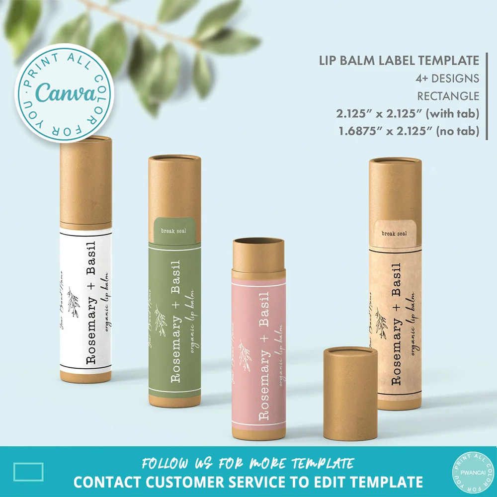 Minimalist Botanical Lip Balm  - Sticker Label Template 评论和价格