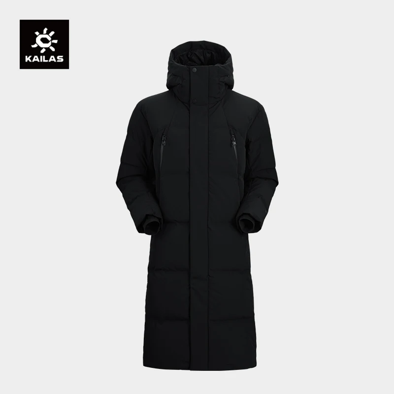 KAILAS New Arrivals Men's Long Goose Down Hooded Jacket 700FP Winter Thermal Windproof  Waterproof Down Jacket KG2443108