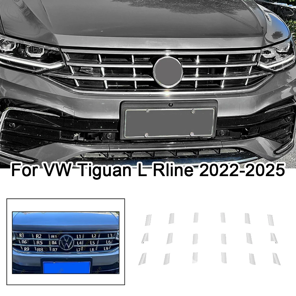 

Для VW Tiguan L Rline декоративная полоса решетки 2022 2023 2024 2025 декоративная полоса решетки переднего бампера хромированные декоративные полоски