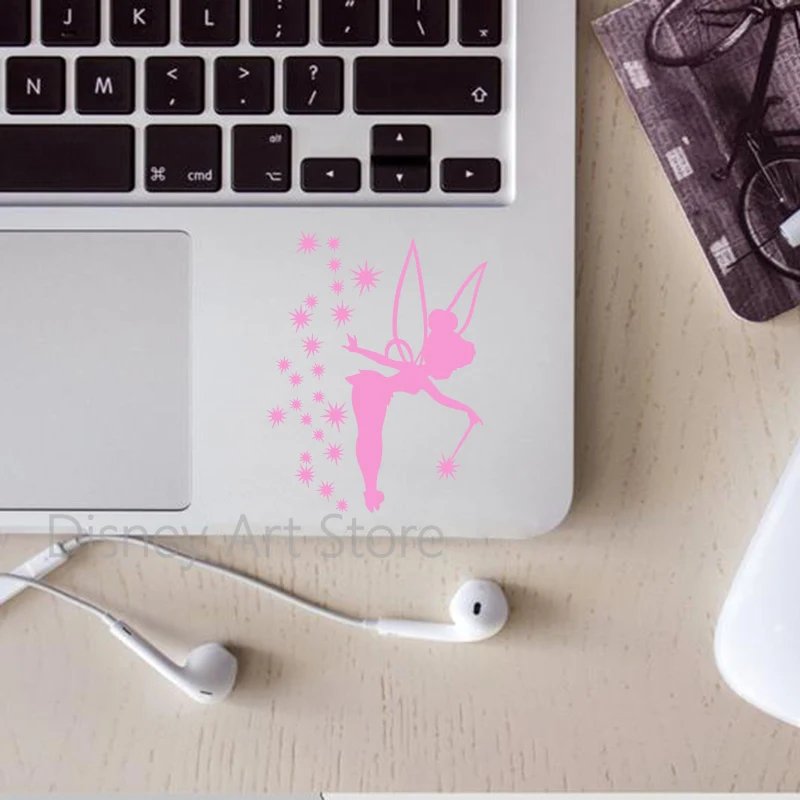 Tinker Bell Vinyl Art Sticker Laptop Decals Peter Pan Animation Silhouette Decal Cup Bottle Power Switch Decor