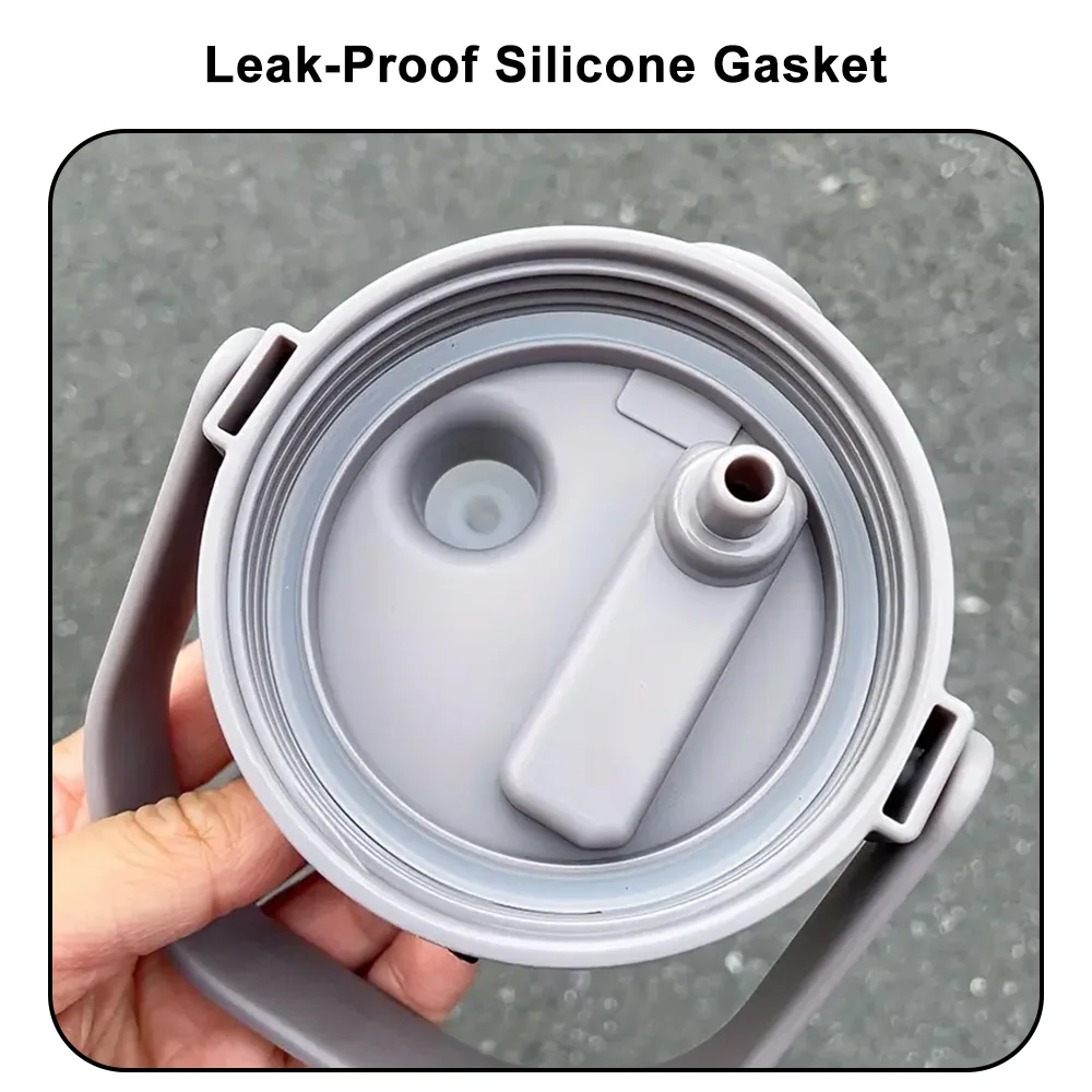 ترمس من الفولاذ المقاوم للصدأ بسعة كبيرة 2 لتر، قارورة مفرغة محمولة معزولة مع مقبض زجاجة حرارية للاستخدام الداخلي والخارجي