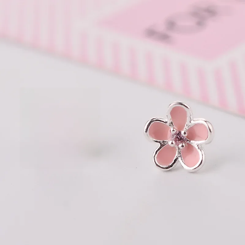 REETI 925 sterling silver różowy kwiat stadniny kolczyki dla kobiet elegancka biżuteria ślubna pendientes mujer moda 2019 Brincos — zdjęcie 2