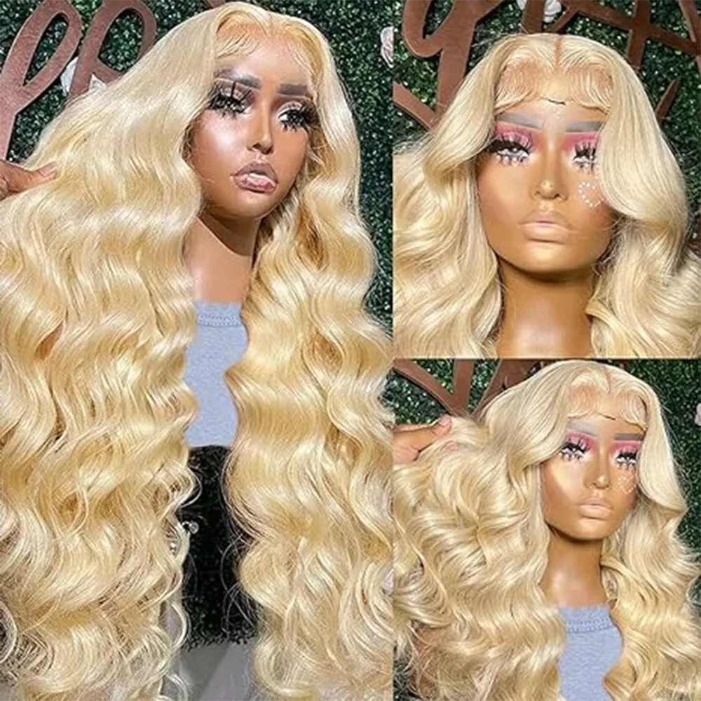 613 Blonde Body Wave 13x4 HD Transparent Lace Frontal Human Hair Wigs 30 40 Inch Colored Lace Front Wigs Brazilian For Women