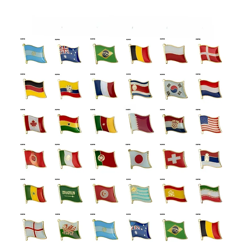 32 Team Katar Flagge Metall Anstecknadel Flagge Anstecknadel Abzeichen