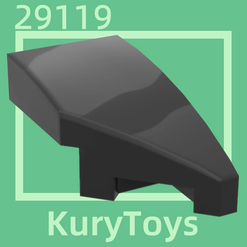 Kury Toys DIY MOC For 29119 10pcs Building block parts For Wedge 2 x 1 with Stud Notch Right For Curved Brick-Slope