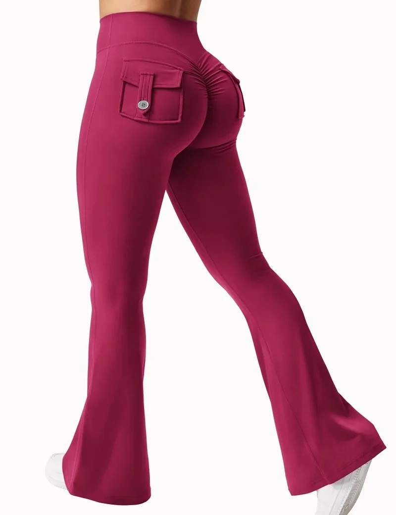 Naked Feeling Compression Fitness Workwear with pockets Yoga Pant Newest Women Wide Leg High Stretch Yoga Leggings — zdjęcie 2