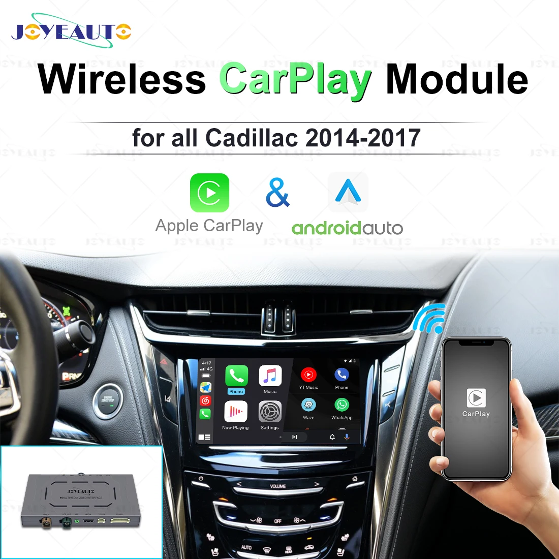 JoyeAuto Latest Apple Map GPS Interface Android Auto CarPlay Module Wireless for Cadillac ATS CTS Escalade SRX XTS XT5 2014-2017