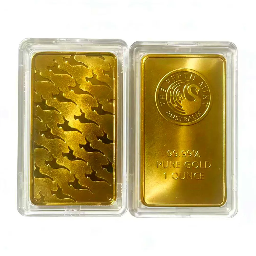 Australië Gold Bar-serie zegelverpakking met een onafhankelijk serienummer Messing kern Fake Gold Block Craft Collection Gift