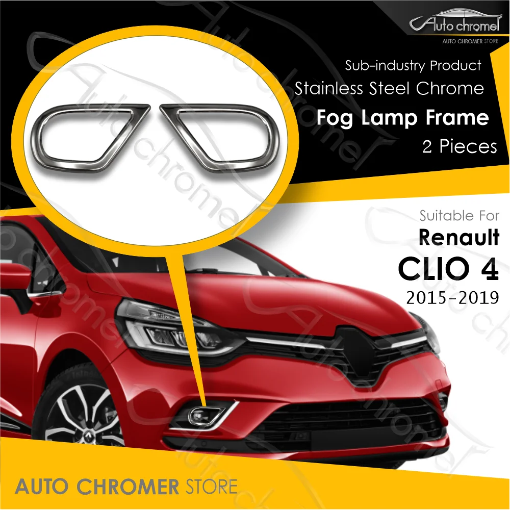 For Renault Clio 4 2015-2019 Fog Lamp Frame 2 Pieces Automobile External Parts Styling Upgrading Vehicle Car Accessories