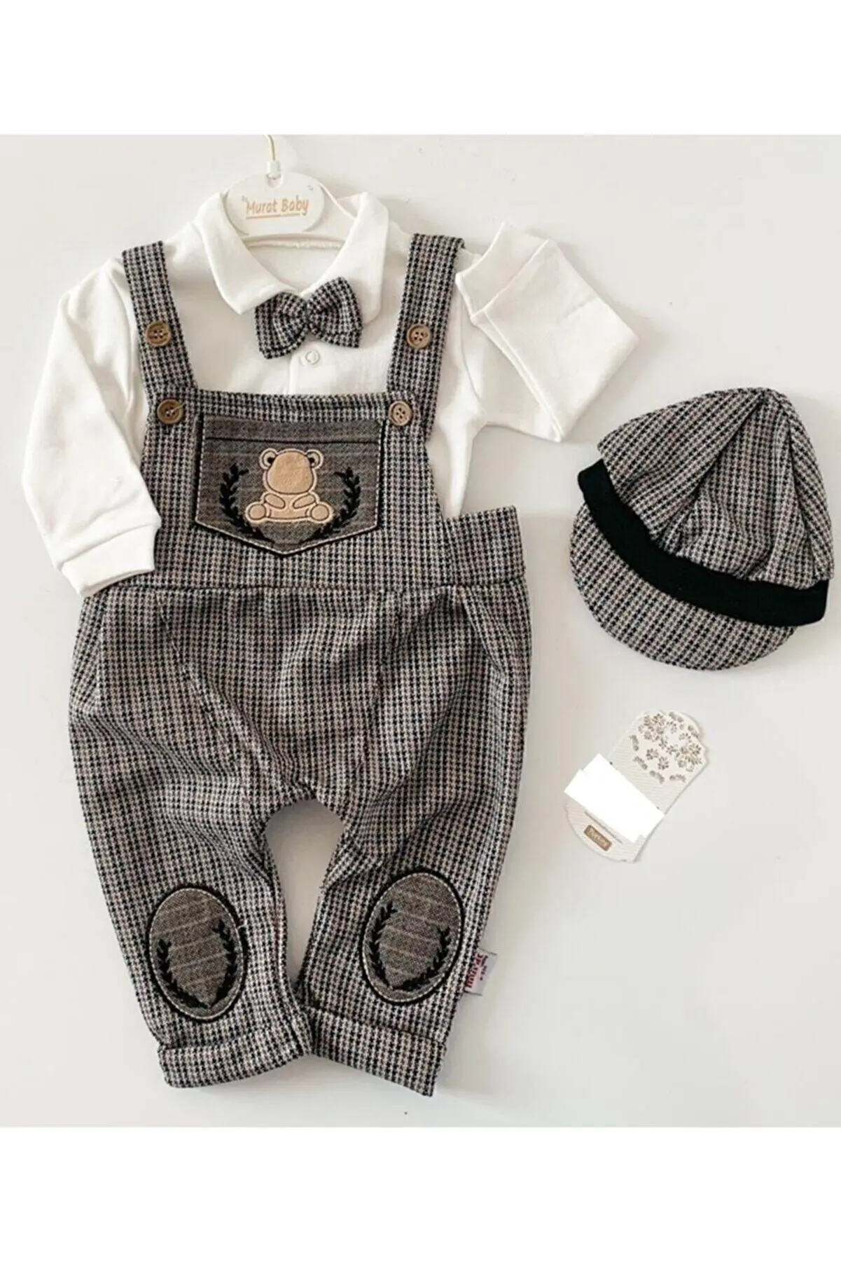 

Newborn Clothes Suit Baby Boy Clothing Sets for Birthday Wedding Party Children Withe Blouse Velvet Pants 3Pcs Outfits With Hats