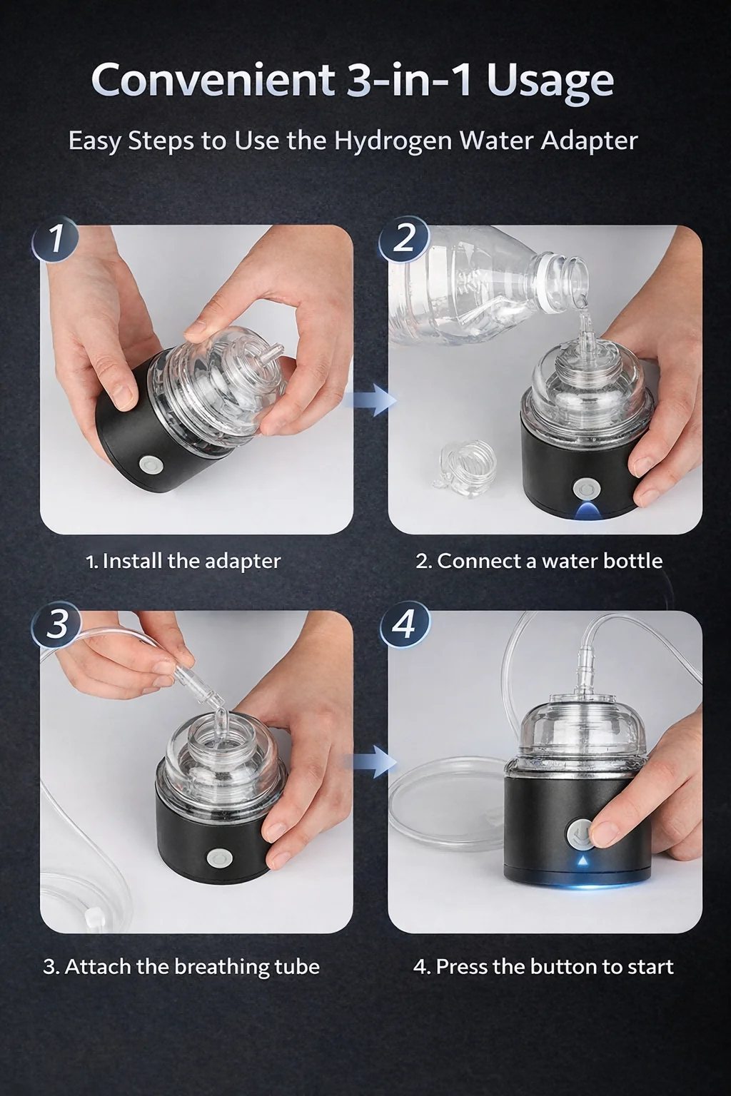 Portable Hydrogen Water Generator Bottle Rechargeable Electric Alkaline Water Ionizer Cup Hydrogen-Rich Health Care Drinkware