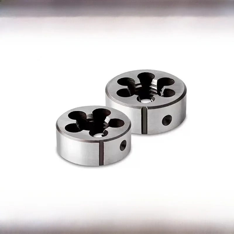 Matrices à filetage HSS rondes métriques, outil de coupe en acier allié à droite M1 M2 M3 M4 M5 M6 M8 M10 M10 M12 M14