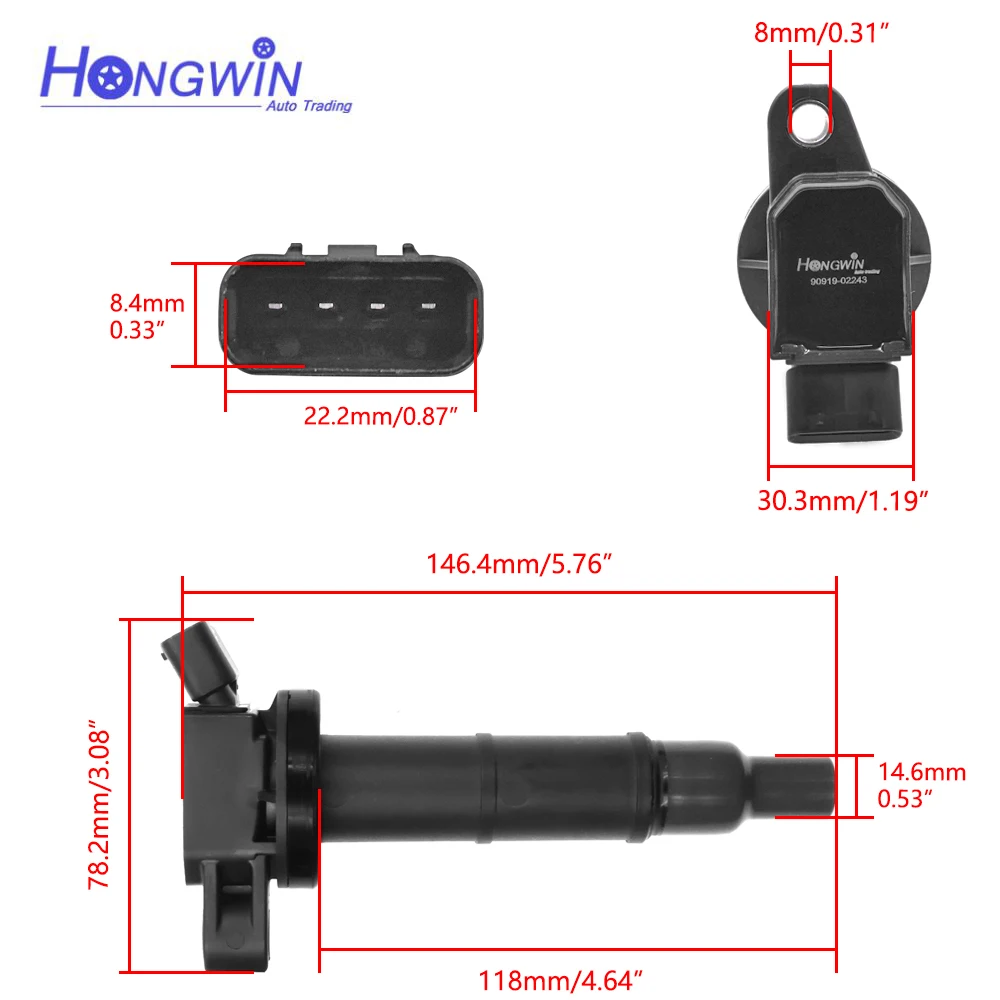 Genuine No.:90919 02243 UF333 Ignition Coil Fits Toyota Camry RAV4 Solara Scion tC 2.0L 2.4L 2001+ UF494 90080-19023 90919-02244