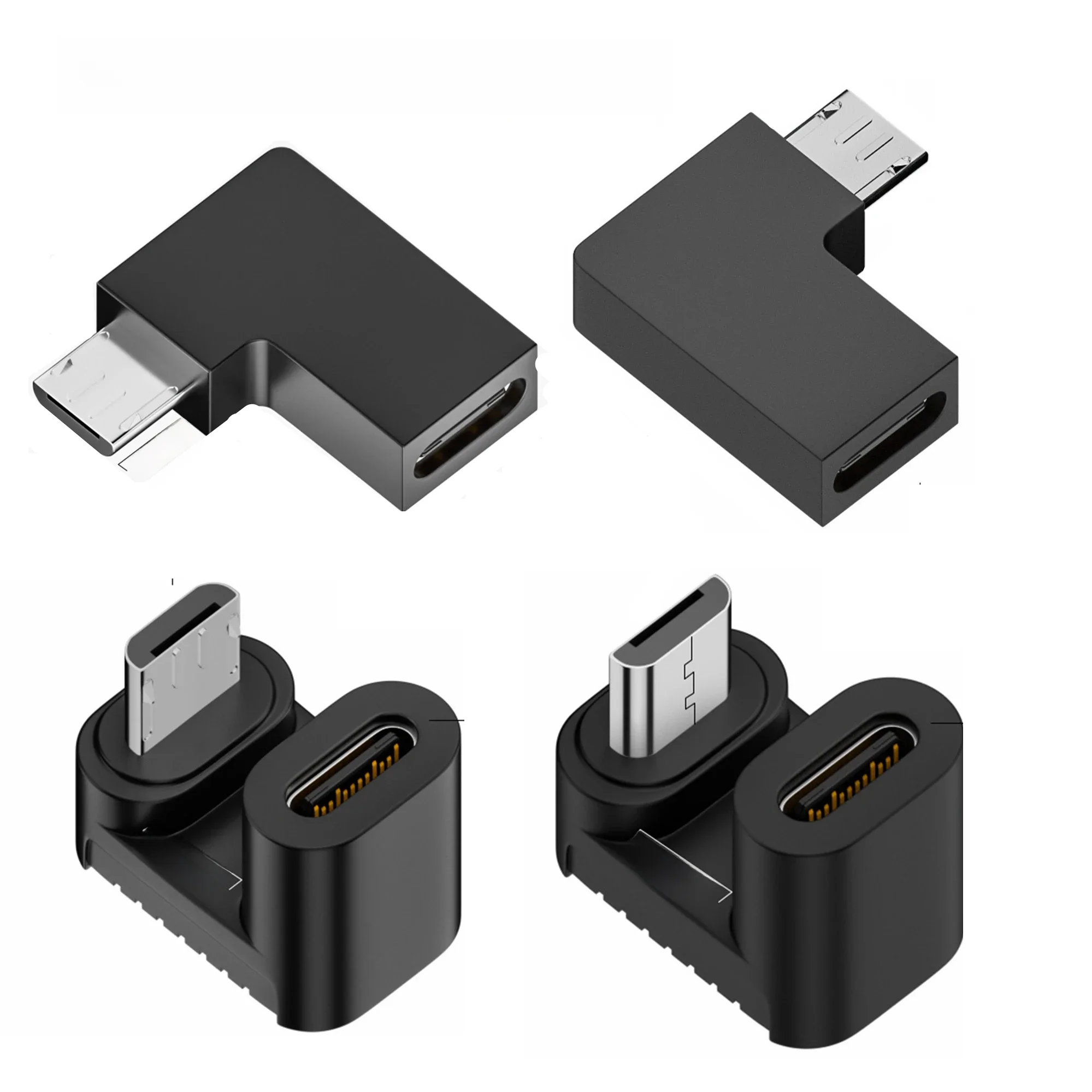 90-stopniowy kolanko w kształcie litery U USB typu C żeńskie do Micro USB męskie złącze adaptera do Samsung Xiaomi Redmi Huawei USB Charger Date — zdjęcie 2