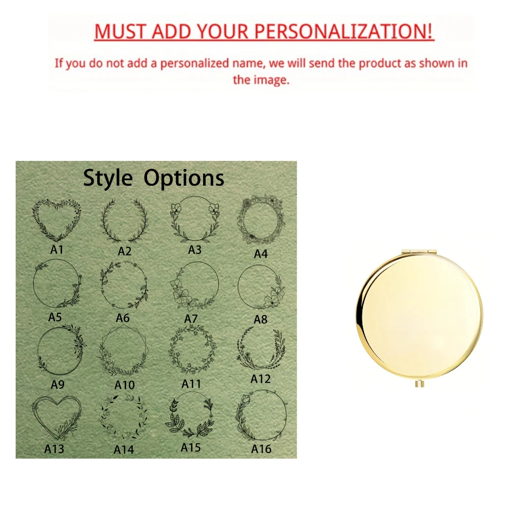 Personalized Laser Engraved Compact Makeup Mirror, Custom Name Pocket Mirror, Ideal Holiday & Birthday Gift for Women image 4