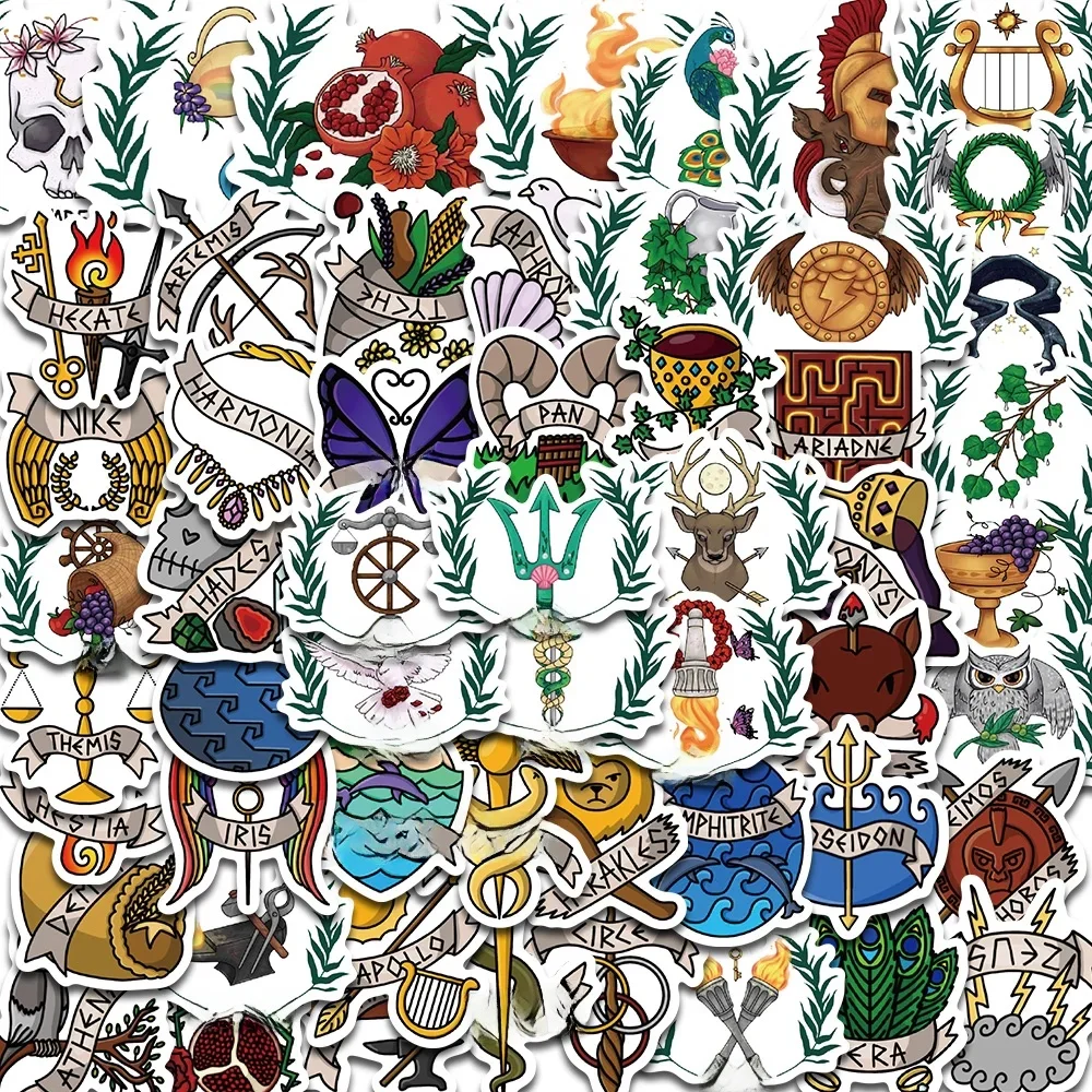 AliExpress 55PCS Ancient Greek God Logo Sticker Suitcase Cartoon Laptop Decorative Luggage Phone Guitar Car Bike Notebook Scrapbook Sticker