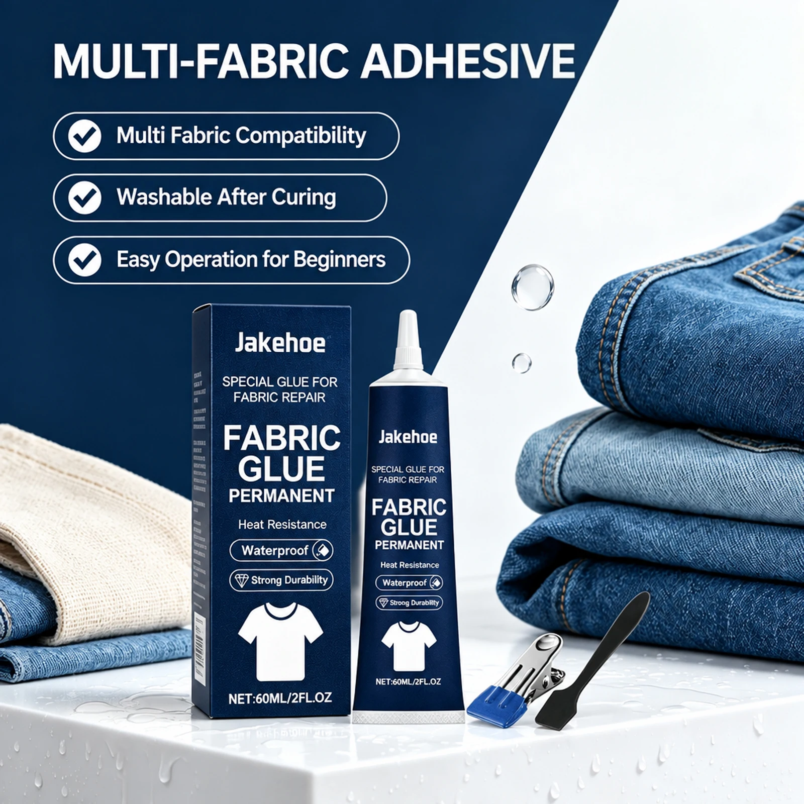 Fabric Glue Bond - Клей для ремонта ткани Jakehoe, универсальный