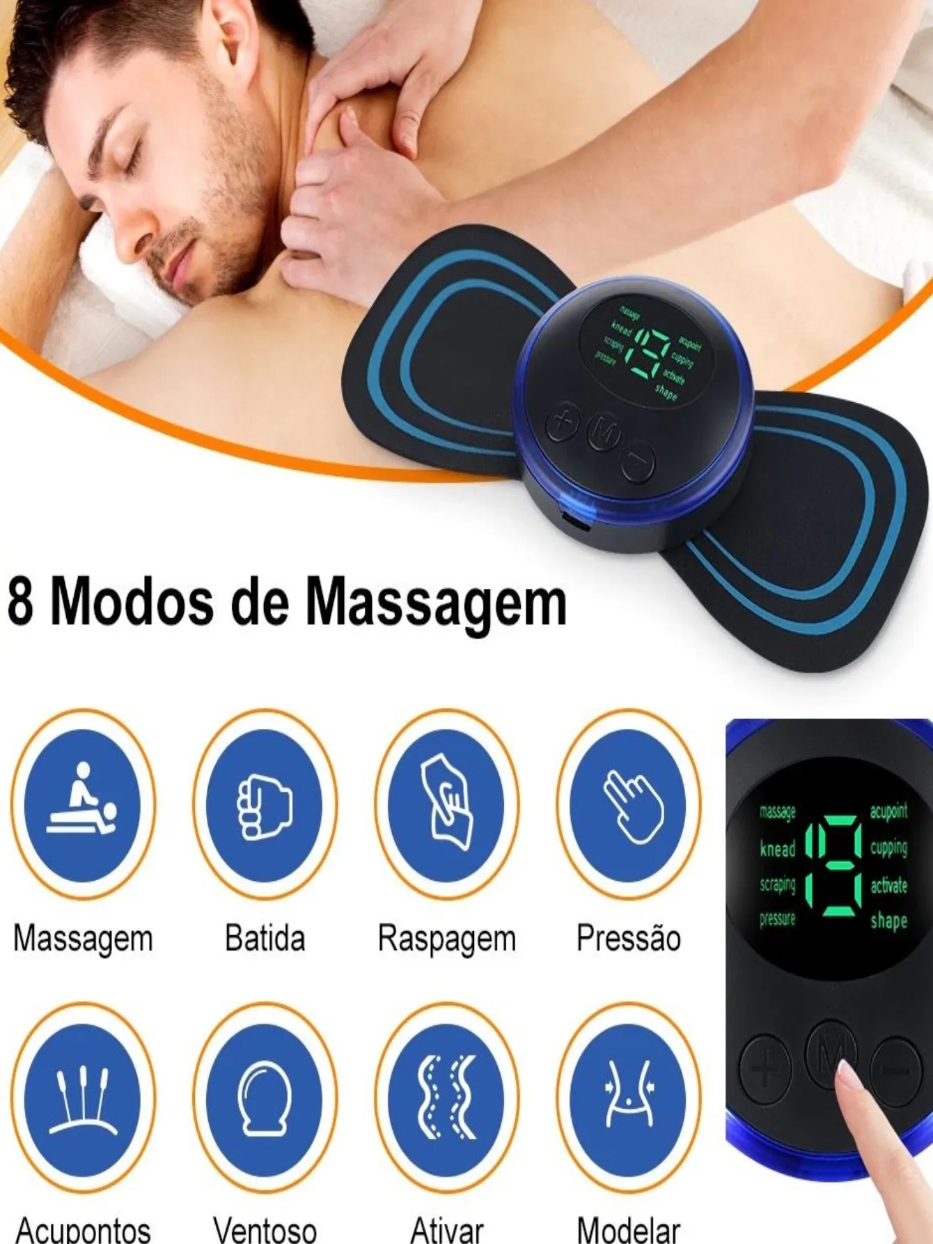 Kit Massageador Elétrico, Massageador Cervical, Alivia Dores No Corpo