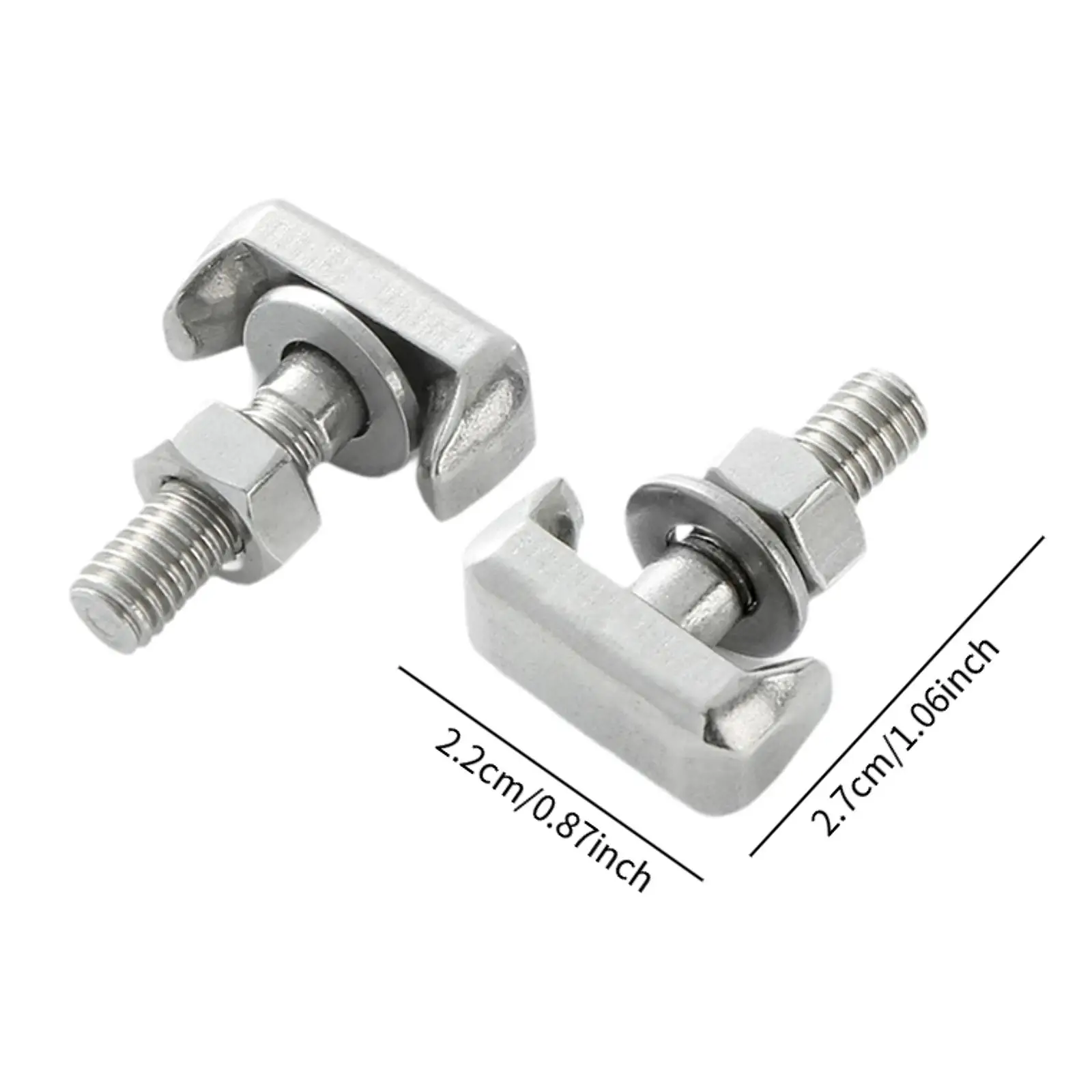 2 stks M6 * 22mm Vervanging Batterij Terminal Schroeven Batterij T Bolt Terminal Klem Rvs Batterij T Bolt terminal Klem
