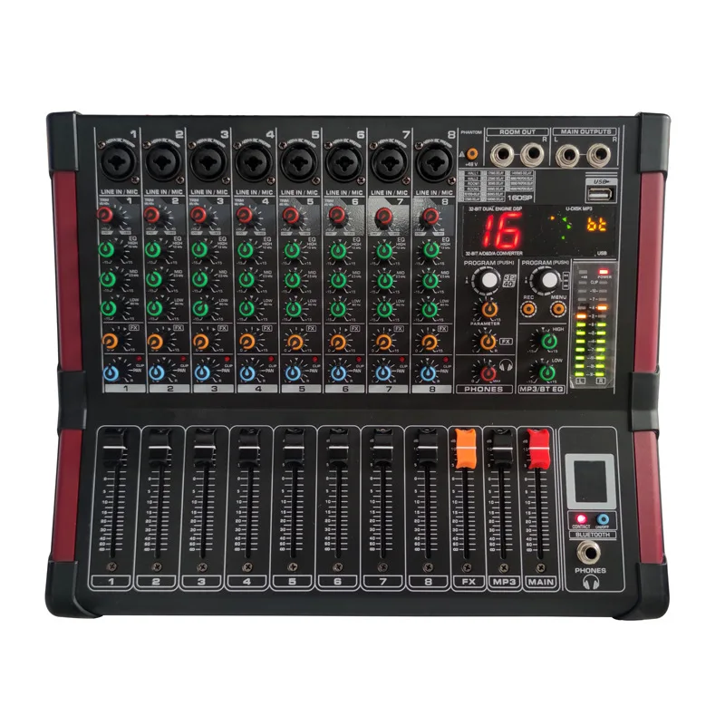 

Professional 8 Channel Mixing Console Audio Power Amplifier Mixer