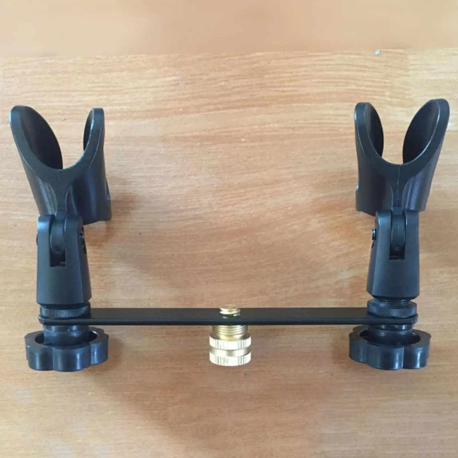 Double Microphones Clips for Studio Recording Compact 1 to 2 180° Adjustable,Splitter Clip Mic Mount Microphone Stand adapter