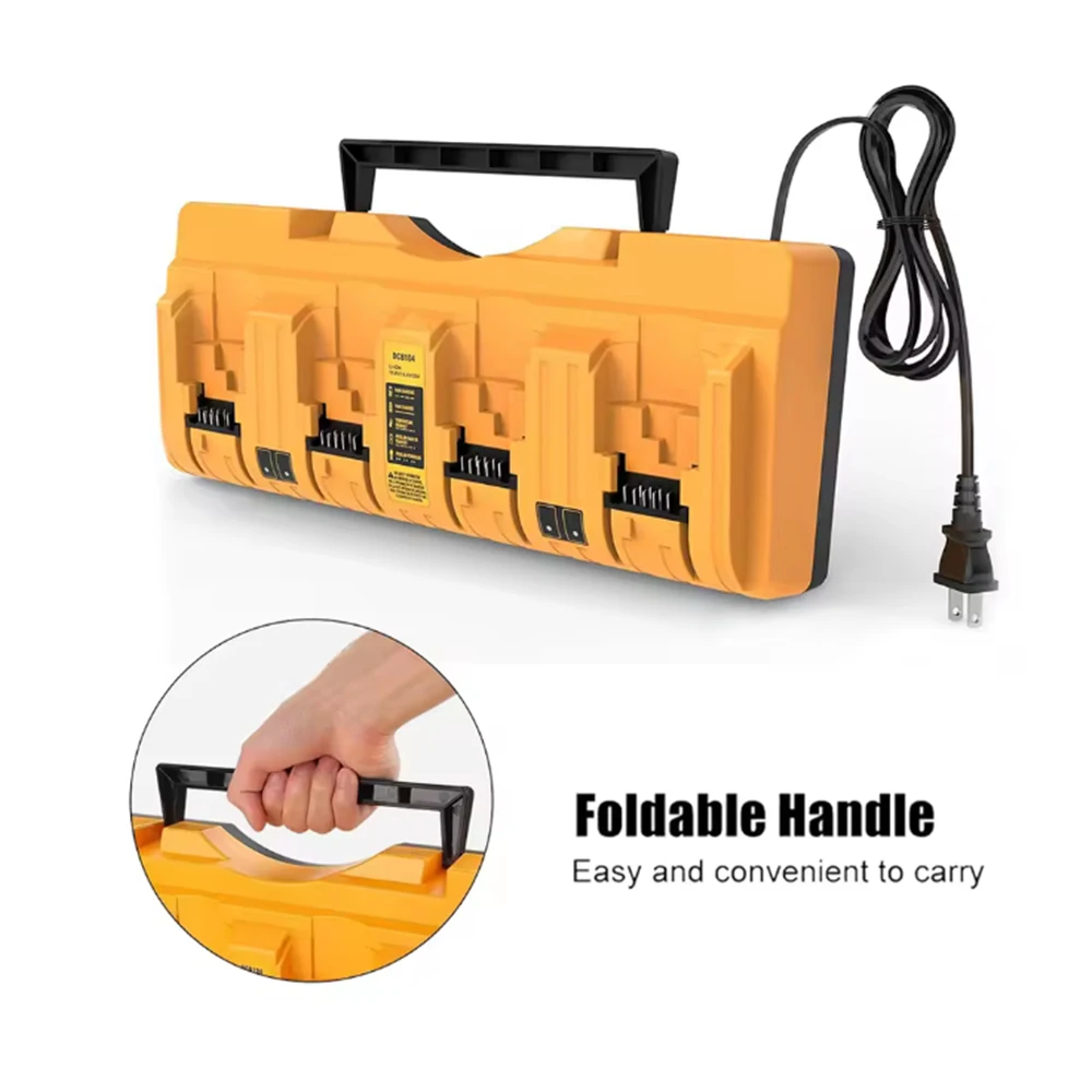 DCB104 Li-ion batterijlader 4-poorts 3A stroom voor DeWalt 10.8V 12V 14.4V 18V 20V FlexVolt 20V 60V DCB127 DCB105 DCB118 DCB112