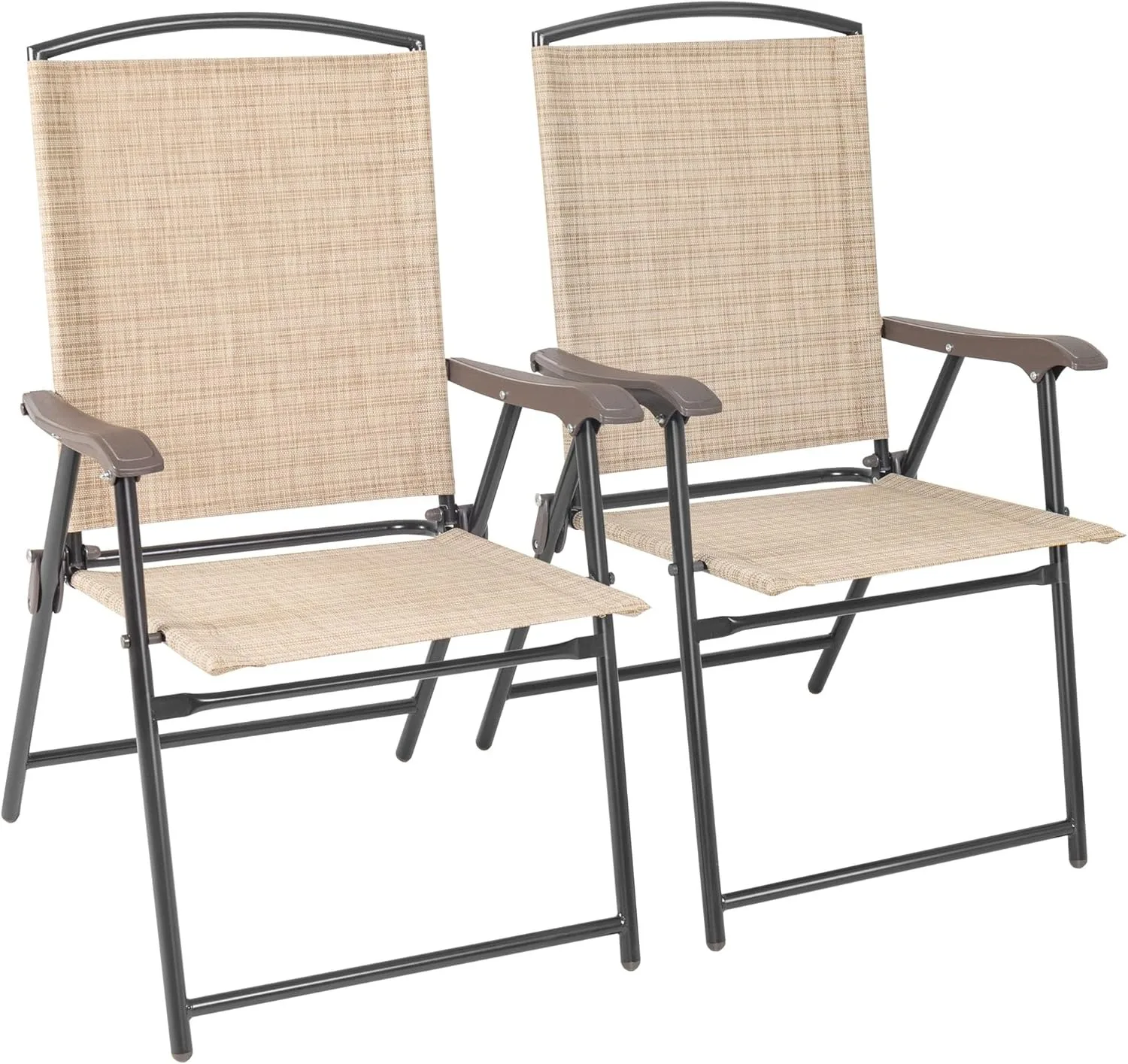 Patio Chairs Outdoor Chairs Set of 2 Portable Folding Sling Chair for Lawn Camping Yard Beach